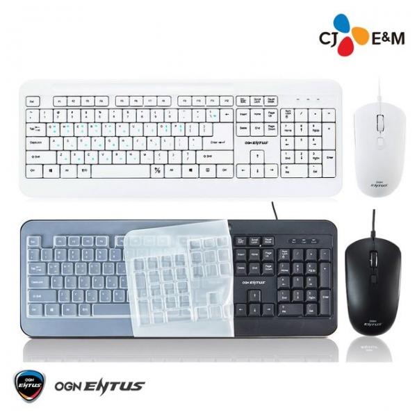 CJ ENM OGN-KM10 유선 키보드마우스 세트 키스킨포함