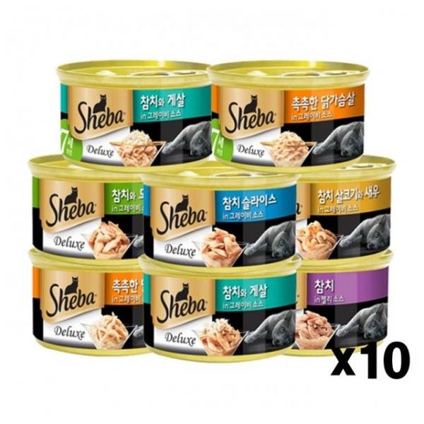 쉬바 캔 85g X10개 고양이 캔간식 촉촉한 통조림 영양
