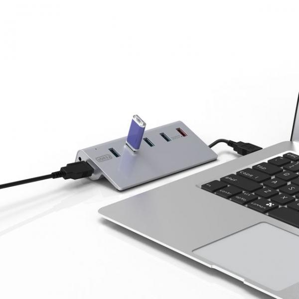 QC USB3.2 유전원 멀티 5포트허브 Gen2 PC연결 충전