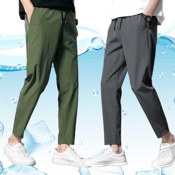 9부 테이퍼드 핏 슬랙스 허리 밴딩 바지 편한 팬츠