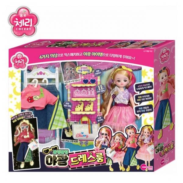 체리 야광 드레스 룸 마론 패션 인형 옷 소품 장난감