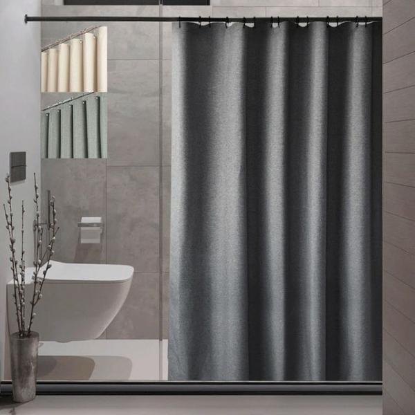 린넨풍 패브릭 샤워 커튼 욕실 공간분리 180x180cm