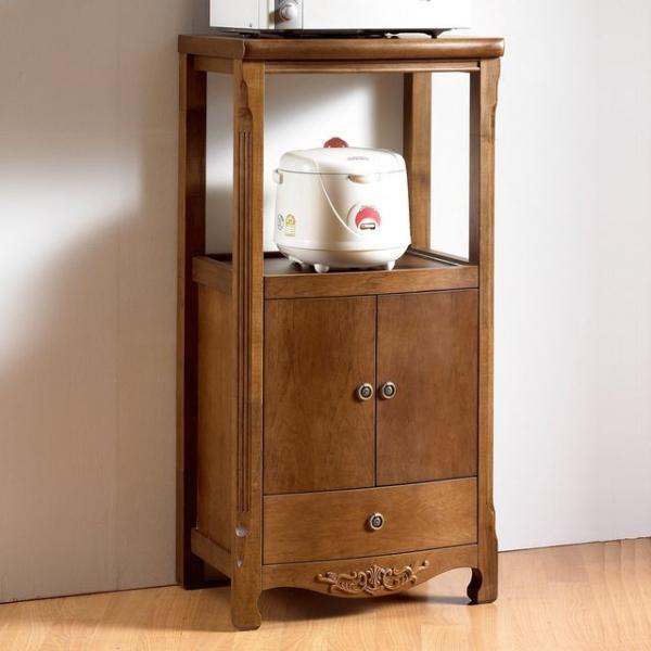 나르본 브라운 원목 심플 엔틱 렌지대/밥솥전자렌지다