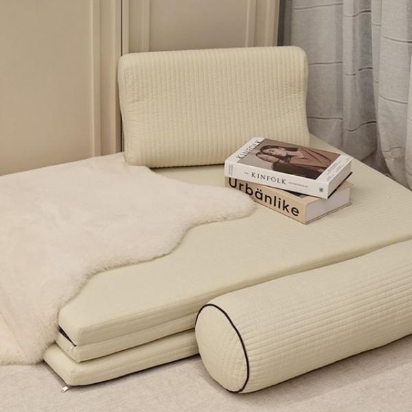 마이크로화이바 누빔 3단 접이식 매트리스 싱글