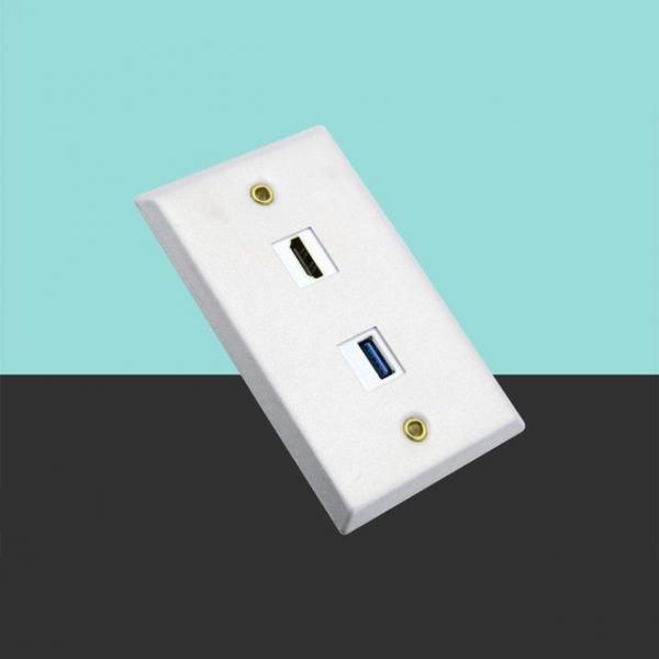 월 플레이트 HDMI 1포트 - USB 3.0 1포트 벽콘센트