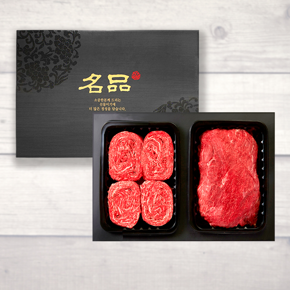 1등급 숙성한우 선물세트 라이트 3호 1kg(불고기500g 국거리500g)