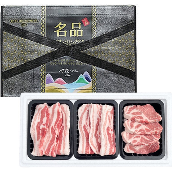 1등급이상 한돈 선물세트 3호(1.5kg) (삼겹살 500g+삼겹살500g+목살500g)
