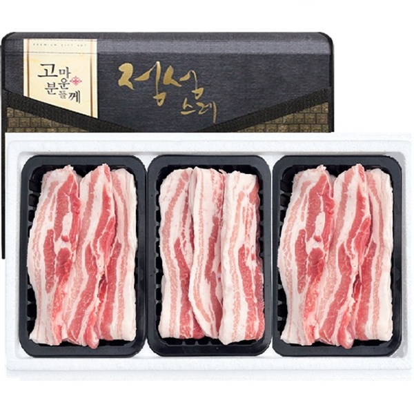 1등급 한돈 삼겹살 선물세트 1.5kg(삼겹살500g+삼겹살500g+삼겹살500g)