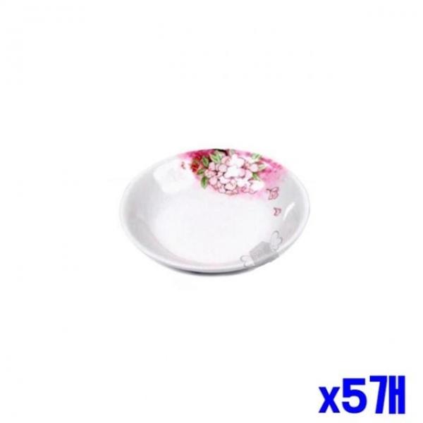 bns 멜라민 재질 원형접시 8.5x1.8cm x5개 그릇 반찬접시