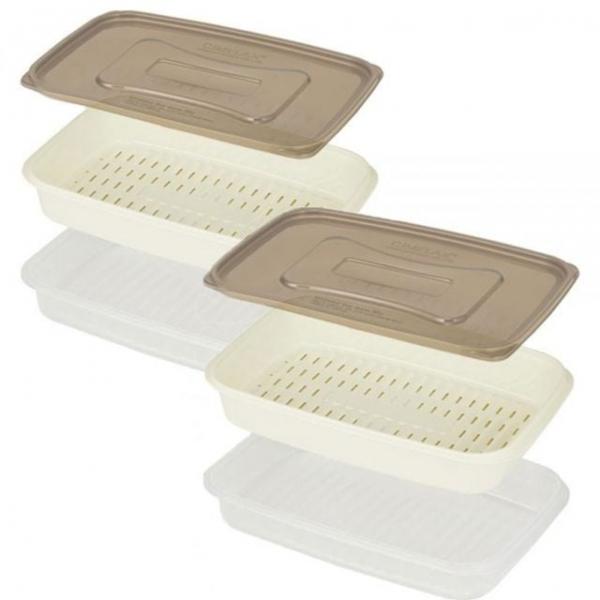 bns 모던 채반 밀폐용기 2.7L 2개입 냉장고정리 밥용기