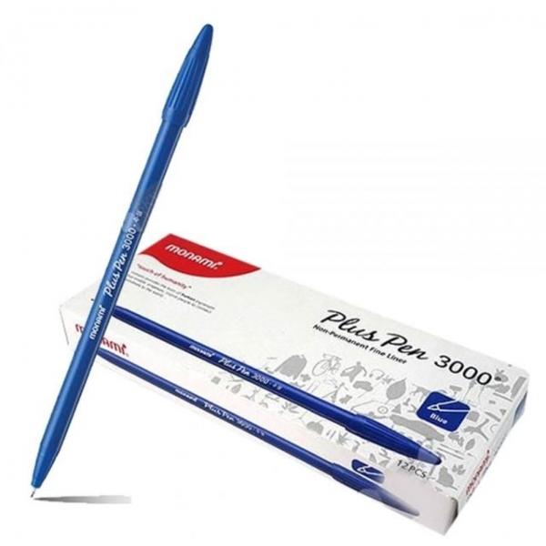 bns 모나미 수성 플러스팬 청색 12개입 부드러운필기감