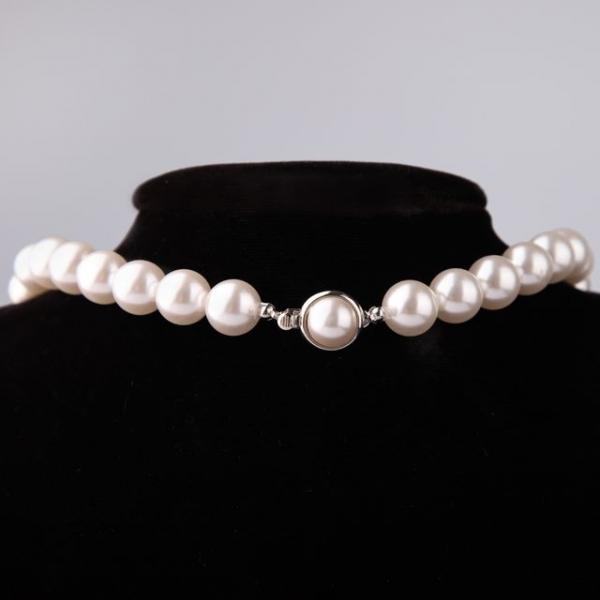 시후주얼리 8mm 10mm 12mm 화이트 진주 목걸이 40cm 45cm EA644N