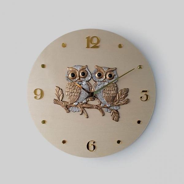 자작나무 인테리어 벽걸이 시계 부엉이 무소음 벽시계