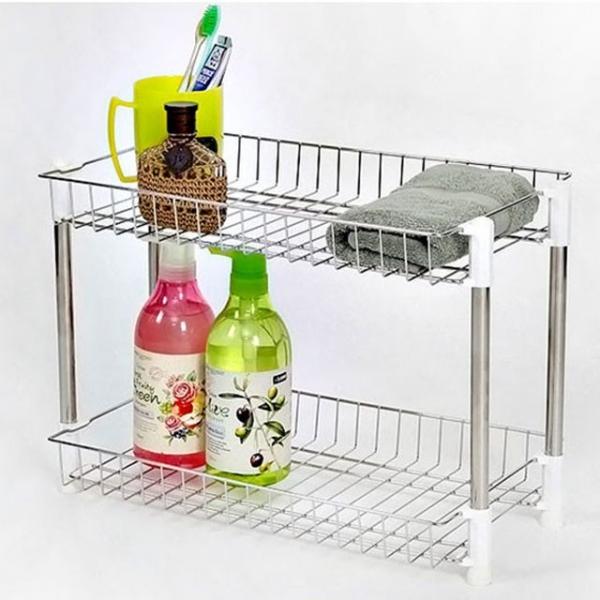 욕실용품 정리대 스텐 사각선반 2단 EW004