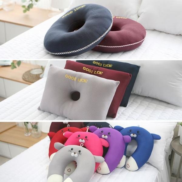 국산 굿럭 도넛베개 수달 C형 베개 도넛 방석