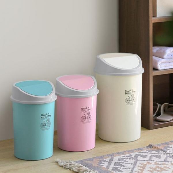 편리한 스윙 원형 휴지통 사무실 화장실 중형사이즈