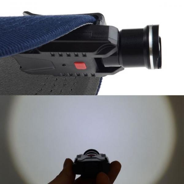 포커스 조절 줌 LED 캡라이트 충전식 낚시용 모자렌턴