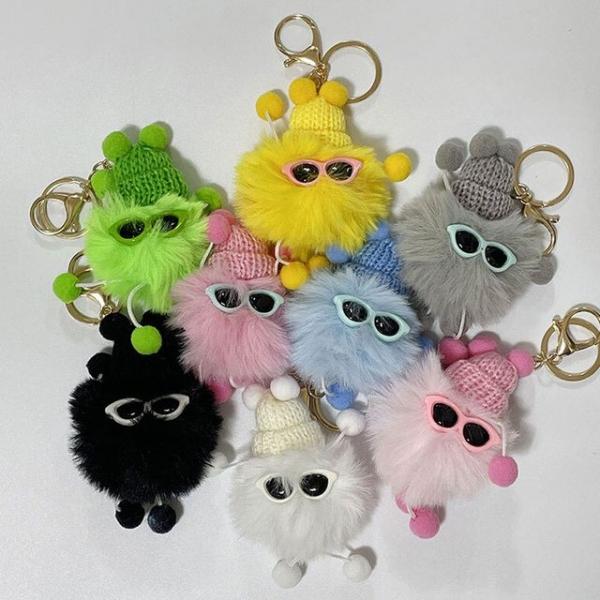 비니 선글라스 폼폼이 먼지 인형 키링 X5개 (랜덤)