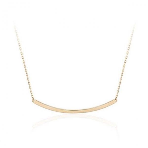 정품 14K 골드 심플 라운드 스틱 체인 목걸이