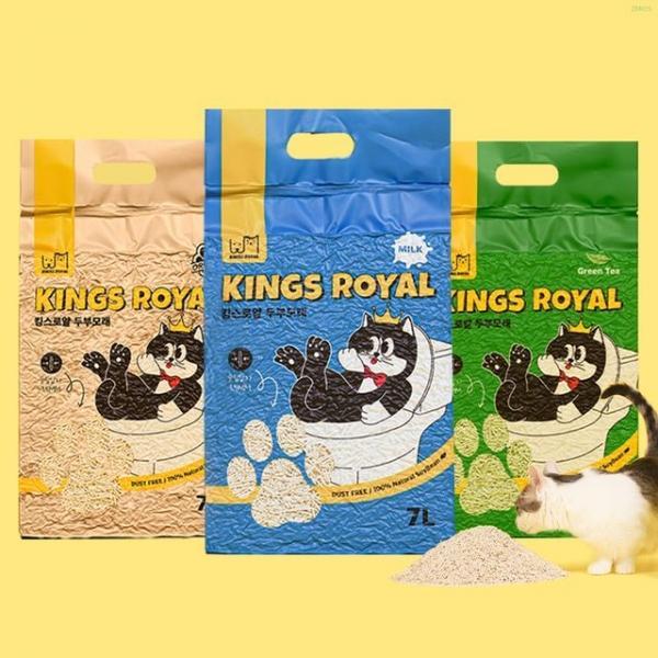 킹스로얄 고양이 두부 모래 7L x 6개 -밀크향