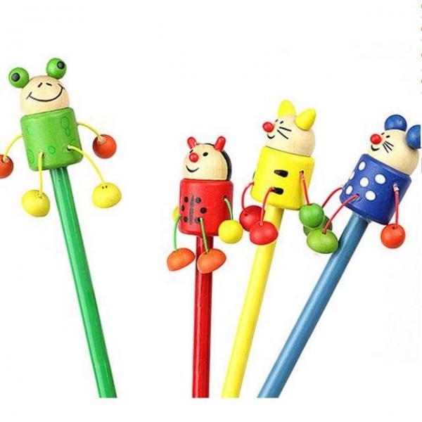 흔들이캐릭터목각연필(4종 3개씩 12개 묶음판매)