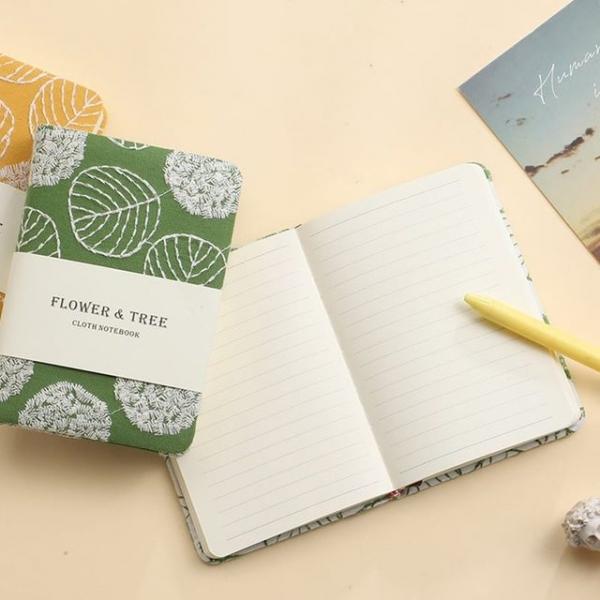 패브릭 자수 커버 A6 노트 바인더 일기장 다이어리