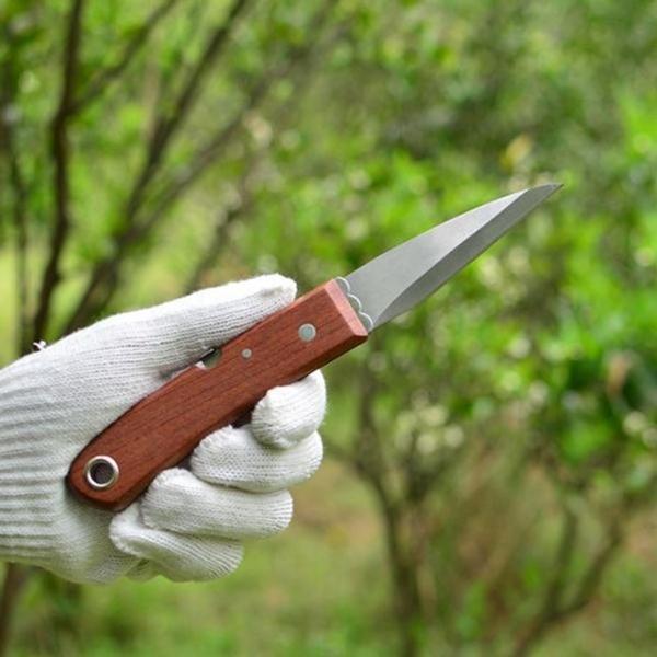 OC1150 가지치기 분경 묘목 접이식 원목손잡이 접목칼