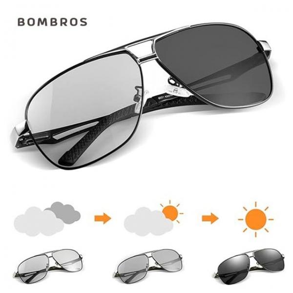 가벼운 변색 보잉 편광 선글라스 야간 운전 실버블랙