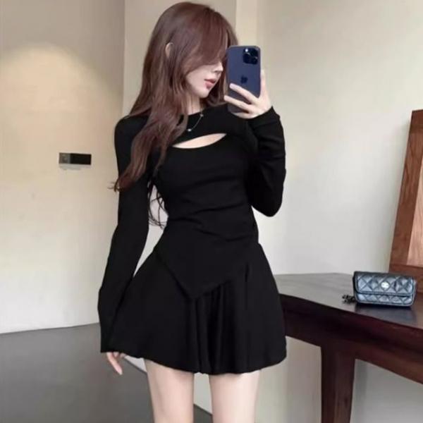 슬림 라인 유니크 투피스 절개라인투피스 데일리치마