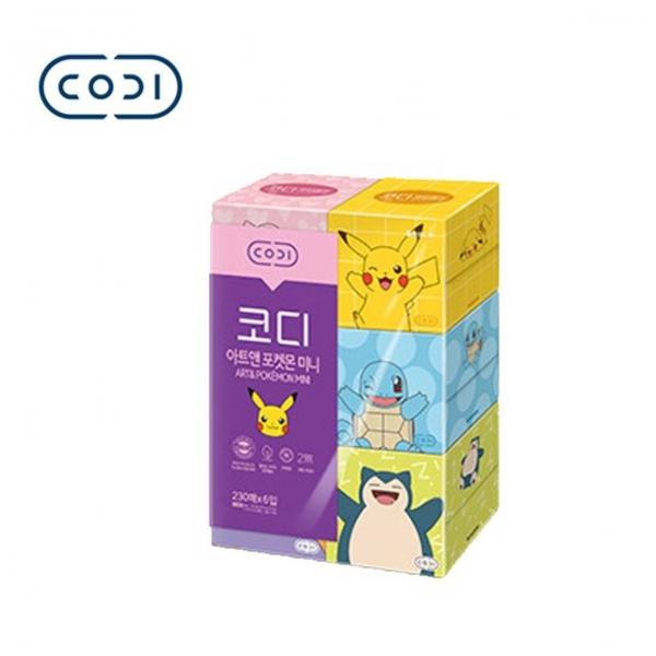코디 아트앤 미니 미용티슈 230매x6입 1팩