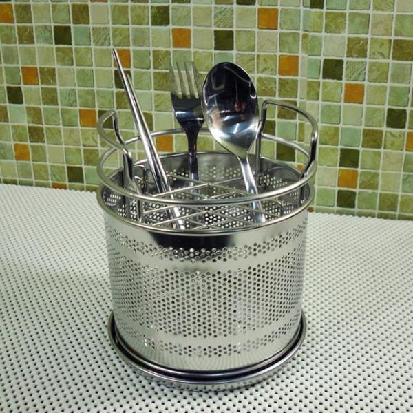 스텐 원형 수저통(대)