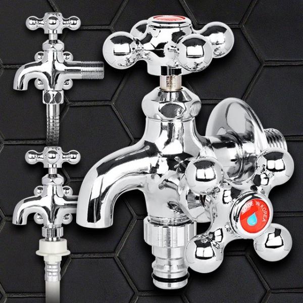 십자두갈래 베란다수도꼭지 양갈래2구 세탁기수도연결