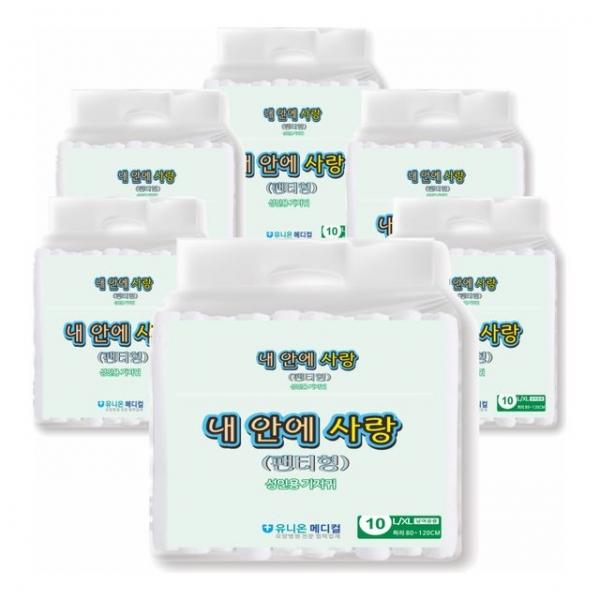 성인팬티형기저귀 요실금 노인 대형(L/XL) 60개(6팩)