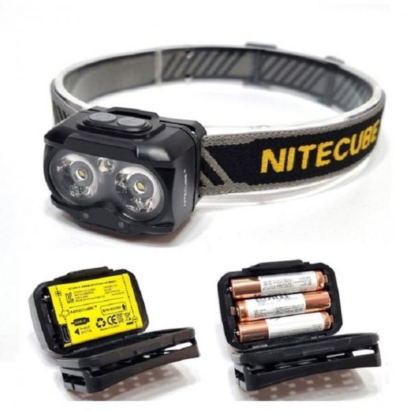 NITECUBE 센서 건전지겸용 충전식 안전모 LED헤드랜턴