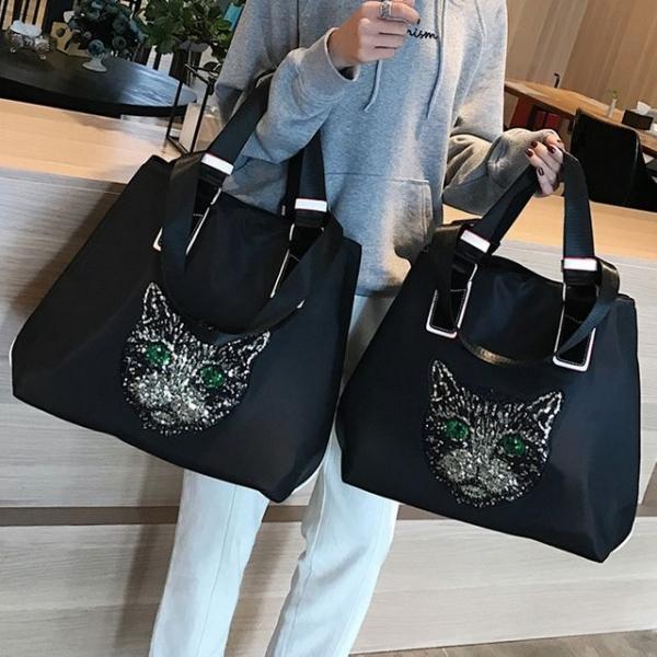 G125550_고양이 스팽글 빅 쇼퍼백 숄더백