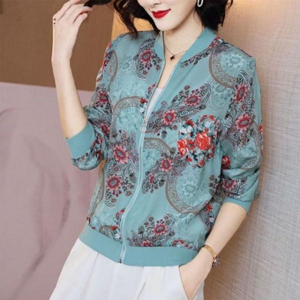 은창)그레이스 로맨틱 패턴 점퍼 바람막이 가을 자켓