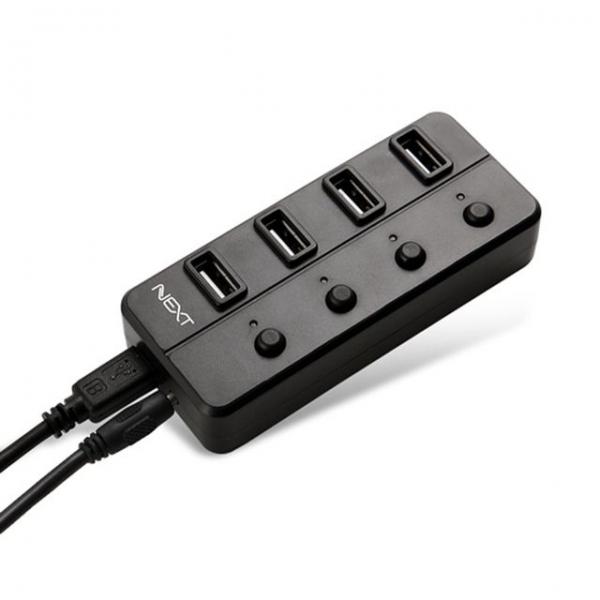 USB2.0 4포트 유전원허브 개별 스위치 카드리더기 PC