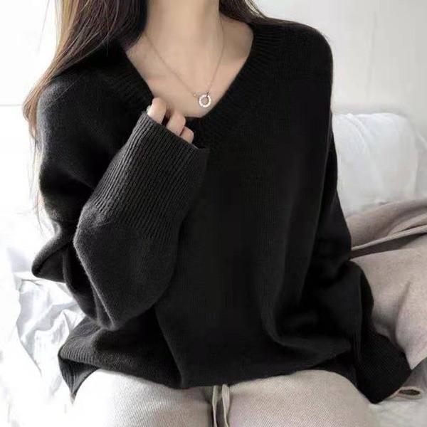 6컬러 V넥 베이직 니트 티셔츠 니트티 여성니트 가을니트 겨울니트 브이넥 오버핏 칼라니트 캐주얼 데일리