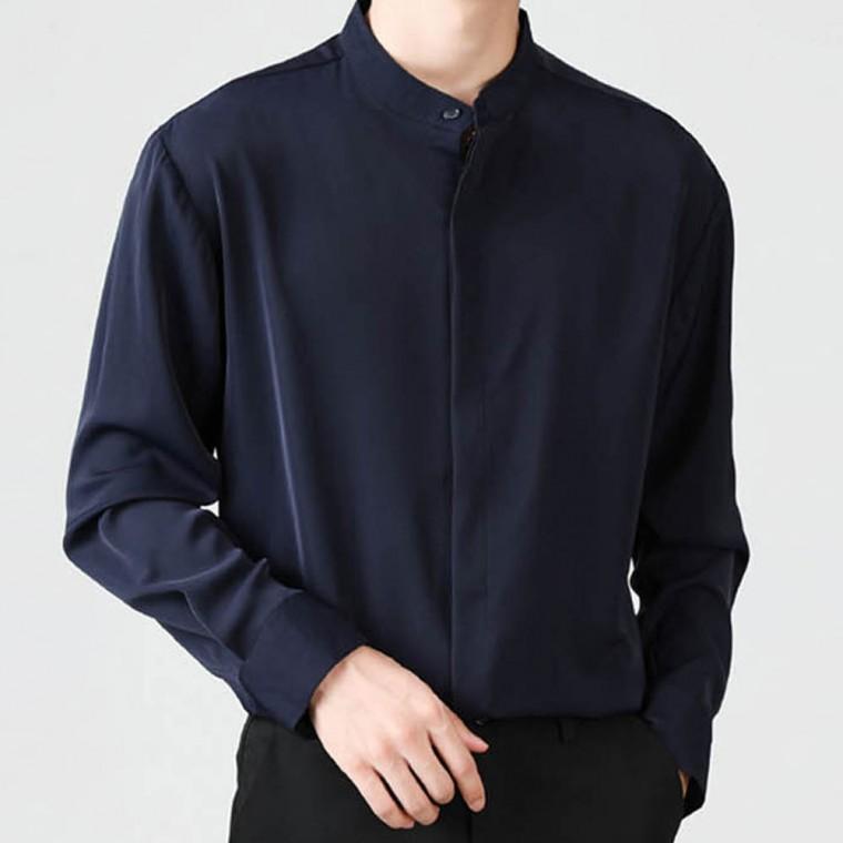 기본핏 데일리 깔끔하게 착용 남자 차이나카라 셔츠 남방 긴팔 가을 겨울 캐주얼룩