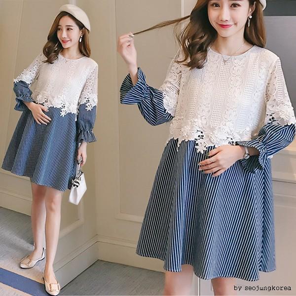 여성 레이스 원피스 미니 빅사이즈 블라우스 임부복
