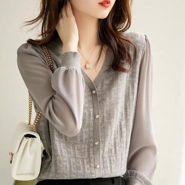 [위드기프트] 시폰 하늘하늘 고급니트