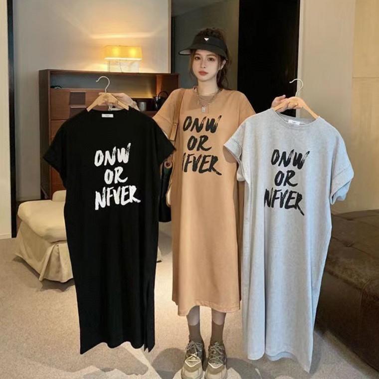 [위드기프트] 레터링 박스 롱 원피스