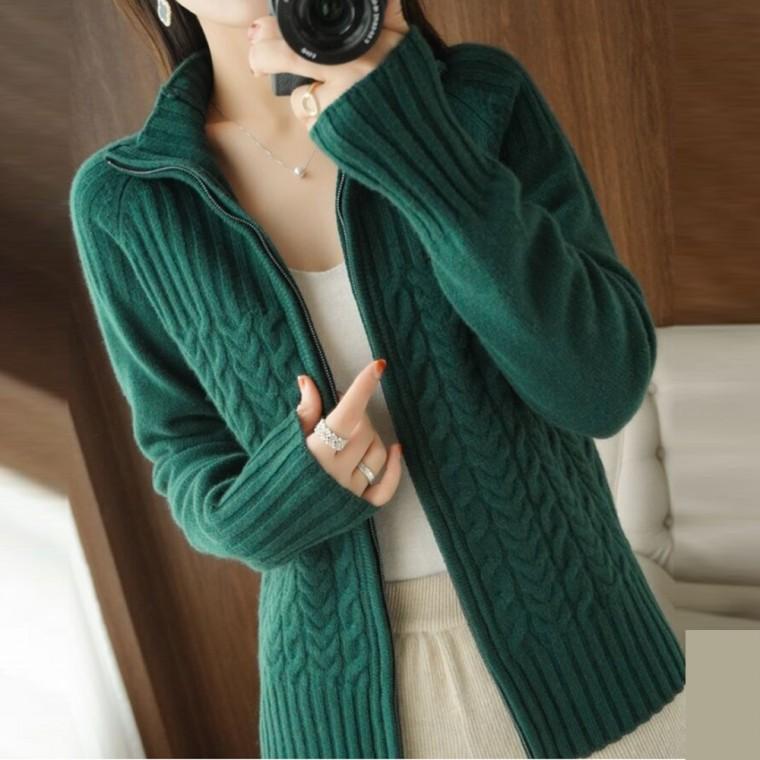 [위드기프트] 예쁜니트짜임 도톰 집업가디건