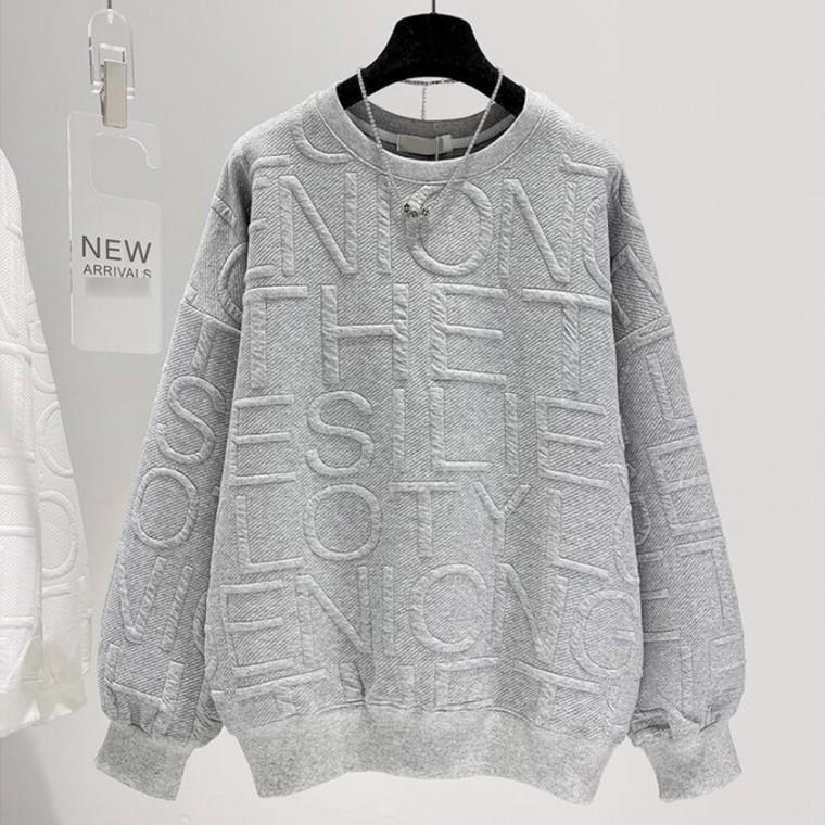 [위드기프트] [너무편해]엠보 알파벳 맨투맨