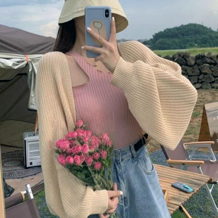 볼레로 여성 가디건 루즈핏 카디건 숏 니트 가디건