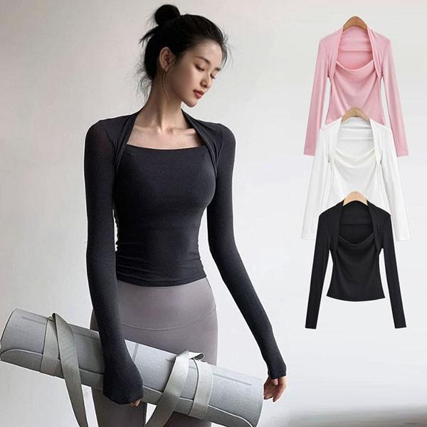 필라테스 운동복 홀터 긴팔 티셔츠 SIS-805