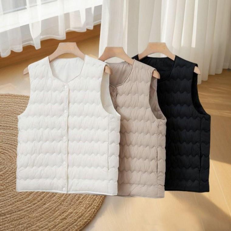포근한 옆포켓 컴포트 베스트 여성 경량쪼끼 패딩쪼끼