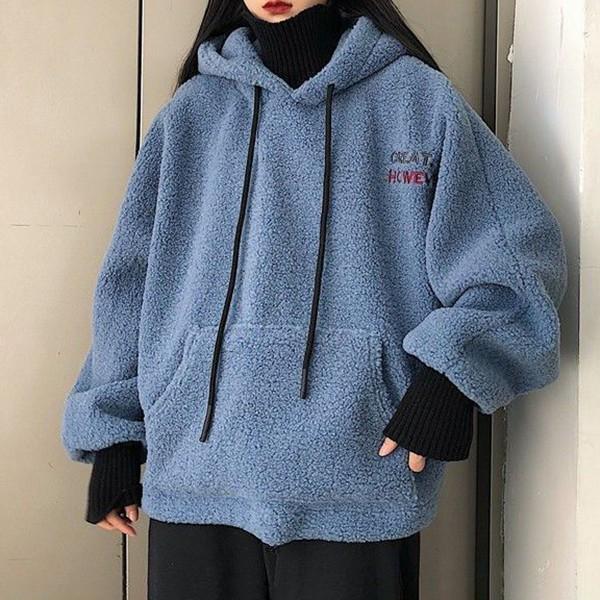 여성 2컬러 레이어드 루즈핏 후리스 후드티 YT-24