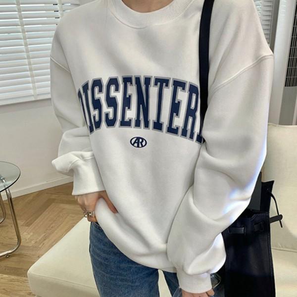 남녀공용 캐주얼 레터링 디자인 겨울 맨투맨 티셔츠 LK-T005