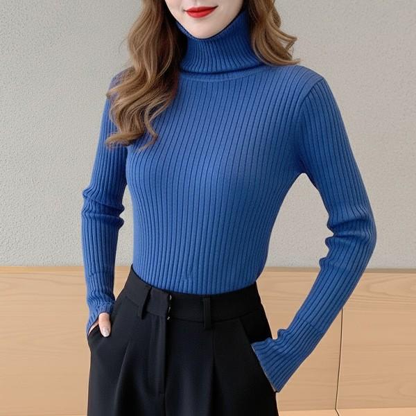 여성 5컬러 소프트 골지 기모 목폴라티 LK-T003